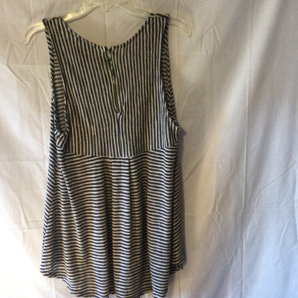 Anthropologie W5 Blue & Tan Sleeveless Tank Top L - Picture 6 of 8